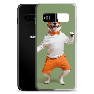 Funny Dancing Dog Green Samsung Case