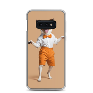 Happy Dancing Dog Beige Samsung Case