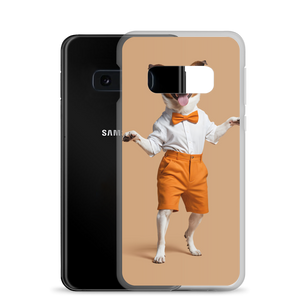 Happy Dancing Dog Beige Samsung Case