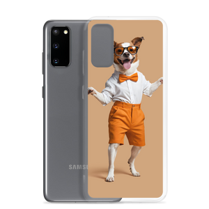 Happy Dancing Dog Beige Samsung Case