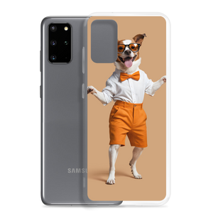 Happy Dancing Dog Beige Samsung Case