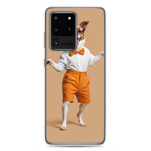 Happy Dancing Dog Beige Samsung Case