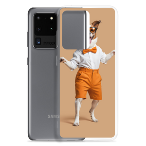 Happy Dancing Dog Beige Samsung Case