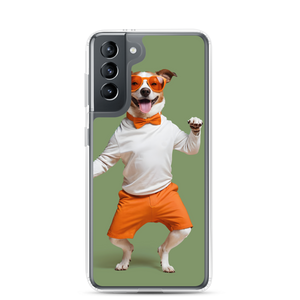 Funny Dancing Dog Green Samsung Case