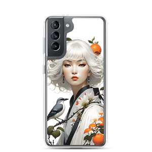 Oriental Lady with Orange and Bird Samsung Case