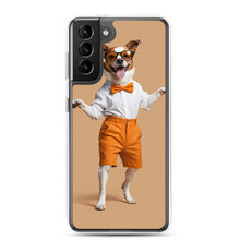 Happy Dancing Dog Beige Samsung Case