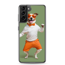 Funny Dancing Dog Green Samsung Case