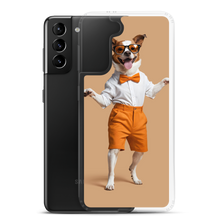 Happy Dancing Dog Beige Samsung Case