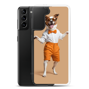 Happy Dancing Dog Beige Samsung Case