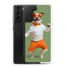 Funny Dancing Dog Green Samsung Case