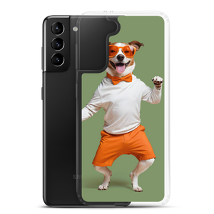 Funny Dancing Dog Green Samsung Case