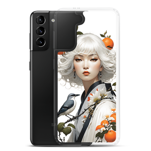 Oriental Lady with Orange and Bird Samsung Case