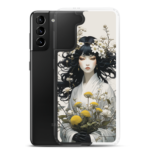 Oriental Lady with Yellow Flowers Samsung Case