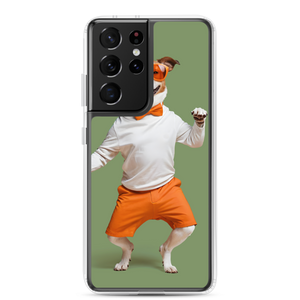 Funny Dancing Dog Green Samsung Case