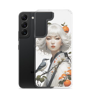 Oriental Lady with Orange and Bird Samsung Case