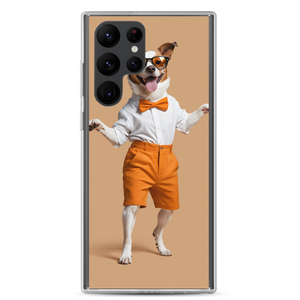 Happy Dancing Dog Beige Samsung Case