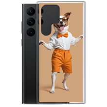 Happy Dancing Dog Beige Samsung Case