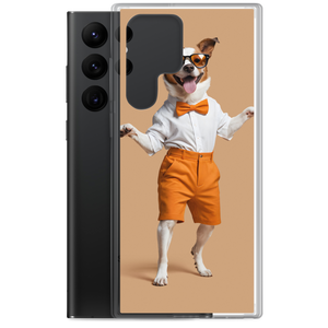 Happy Dancing Dog Beige Samsung Case