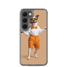 Happy Dancing Dog Beige Samsung Case