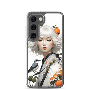 Oriental Lady with Orange and Bird Samsung Case