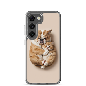 Cute Baby Cat and Dog Sleep Samsung Case