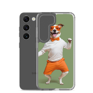 Funny Dancing Dog Green Samsung Case