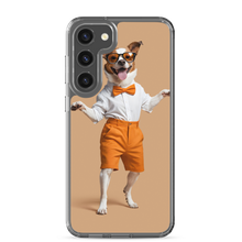 Happy Dancing Dog Beige Samsung Case