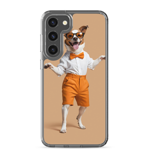 Happy Dancing Dog Beige Samsung Case