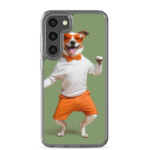 Funny Dancing Dog Green Samsung Case