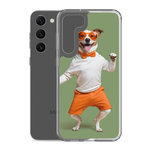 Funny Dancing Dog Green Samsung Case