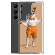 Happy Dancing Dog Beige Samsung Case