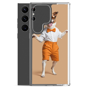 Happy Dancing Dog Beige Samsung Case