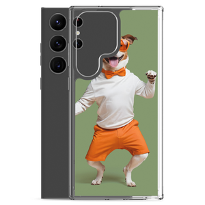 Funny Dancing Dog Green Samsung Case