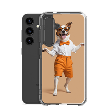 Happy Dancing Dog Beige Samsung Case