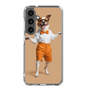 Happy Dancing Dog Beige Samsung Case