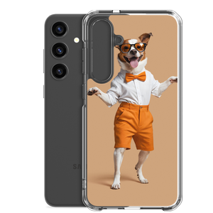 Happy Dancing Dog Beige Samsung Case