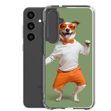 Funny Dancing Dog Green Samsung Case