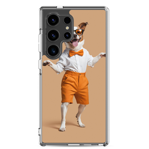 Happy Dancing Dog Beige Samsung Case