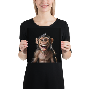 Happy Monkey Black Poster Print Art