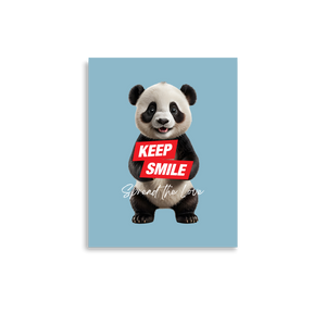 Keep Smile Blue Panda Poster Print Art