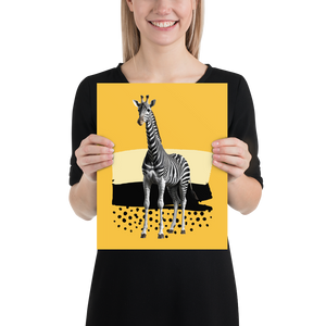 Giraffe Zebra Skin Poster Print Art