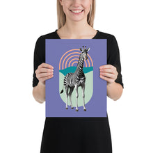 Giraffe Zebra Purple Poster Print Art