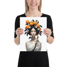 Beauty Lady with Orange Fruits Poster Print Art