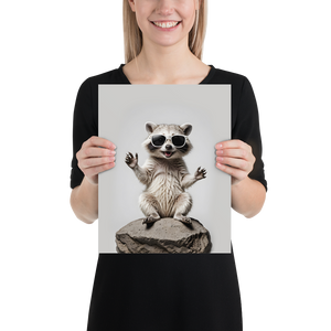 Hello Racoon Poster Print Art