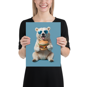 Polar Bear and Burger Poster Print Art