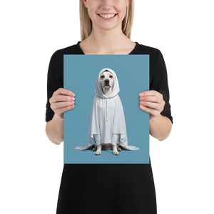 Dog in Ghost Costume Poster Print Art