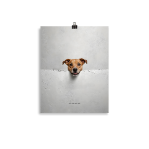 Smile Dog Peep Poster Print Art