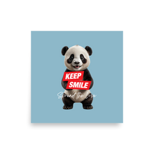 Keep Smile Blue Panda Poster Print Art