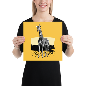 Giraffe Zebra Skin Poster Print Art