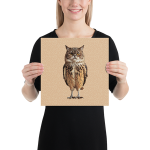 Cat Owl Poster Print Art